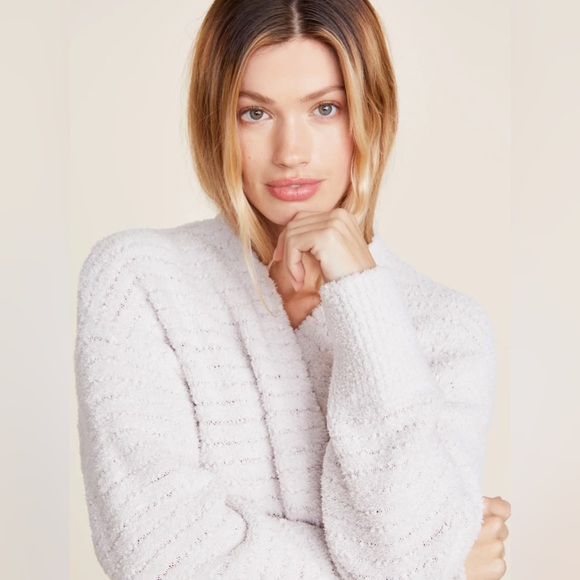 BAREFOOT DREAMS CozyChic Boucle Welt Pocket Cardigan | Size L 🆕 - Picture 4 of 10